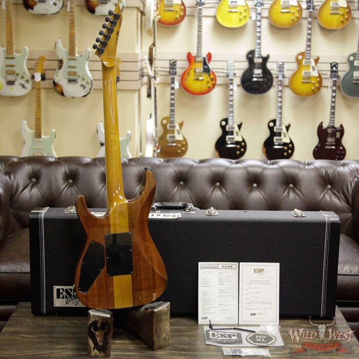 ESP USA M-II NTB Neck Thru Body Floyd Rose Koa Top Ebony Fretboard Natural - Image 13