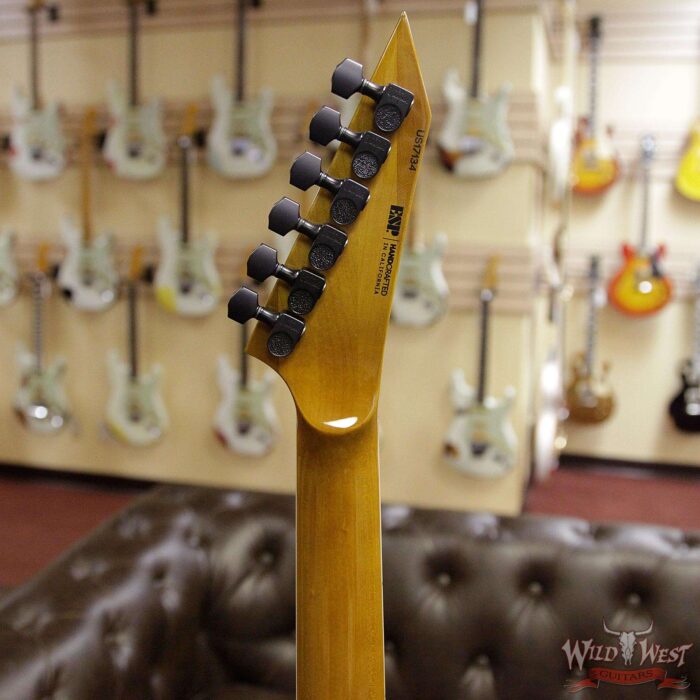 ESP USA M-II NTB Neck Thru Body Floyd Rose Koa Top Ebony Fretboard Natural - Image 9