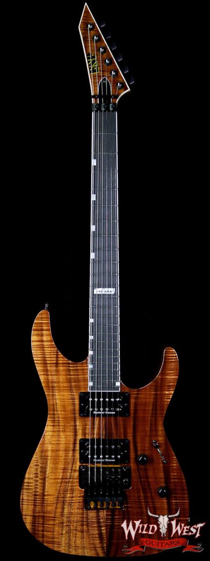 ESP USA M-II NTB Neck Thru Body Floyd Rose Koa Top Ebony Fretboard Natural