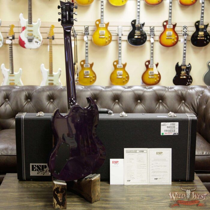 ESP USA Viper Flame Maple Top Ebony Fingerboard Purple Sunburst - Image 12