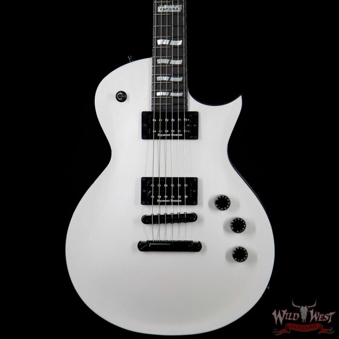 ESP USA Eclipse Hardtail Ebony Fretboard with Seymour Duncan Saturday Night Special Pickups Pearl White - Image 3