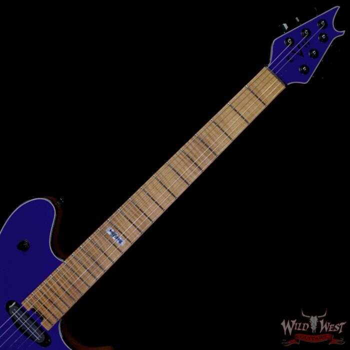 EVH Custom Shop USA HS Wolfgang Bare Knuckle Pickups Roasted Flame Maple Neck Tune-O-Matic Bridge Purple Metallic 7.45 lbs - Image 4