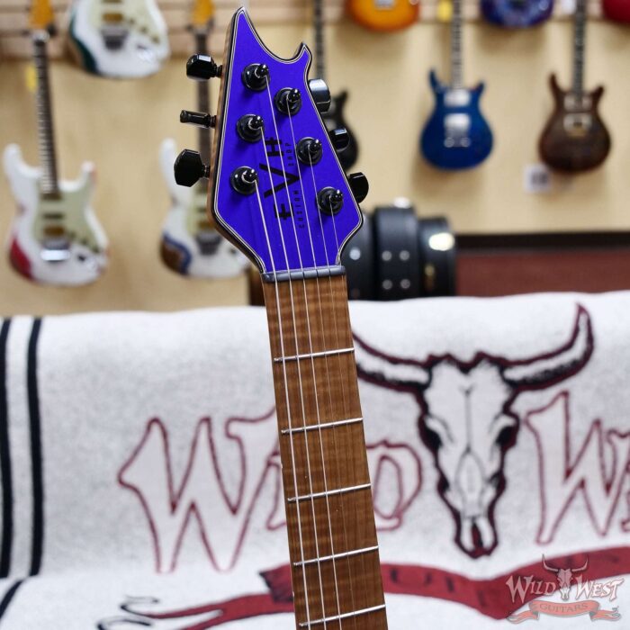 EVH Custom Shop USA HS Wolfgang Bare Knuckle Pickups Roasted Flame Maple Neck Tune-O-Matic Bridge Purple Metallic 7.45 lbs - Image 7