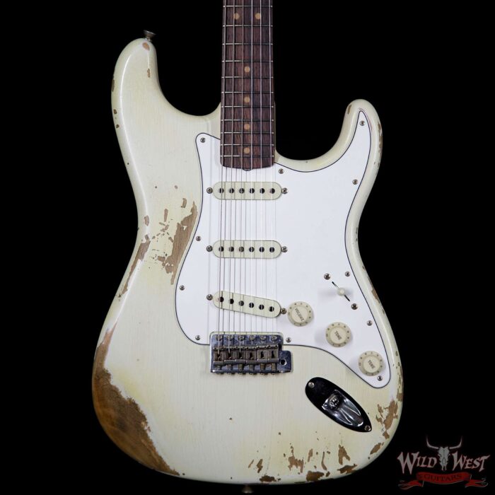Fender Custom Shop Summer Event LTD 1960 Stratocaster Heavy Relic Super Faded Aged Vintage White - Image 3