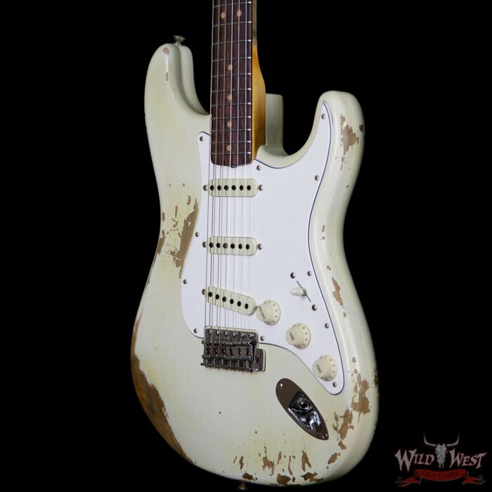 Fender Custom Shop Summer Event LTD 1960 Stratocaster Heavy Relic Super Faded Aged Vintage White - Image 2