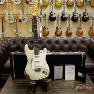 Fender Custom Shop Summer Event LTD 1960 Stratocaster Heavy Relic Super Faded Aged Vintage White - Image 13