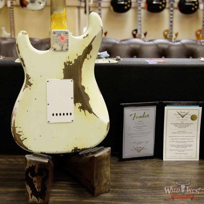 Fender Custom Shop Summer Event LTD 1960 Stratocaster Heavy Relic Super Faded Aged Vintage White - Image 16
