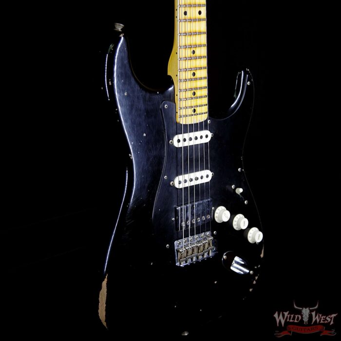 Fender Custom Shop 1958 Stratocaster Relic Maple Neck HSS EVH Pickup Black - Image 4