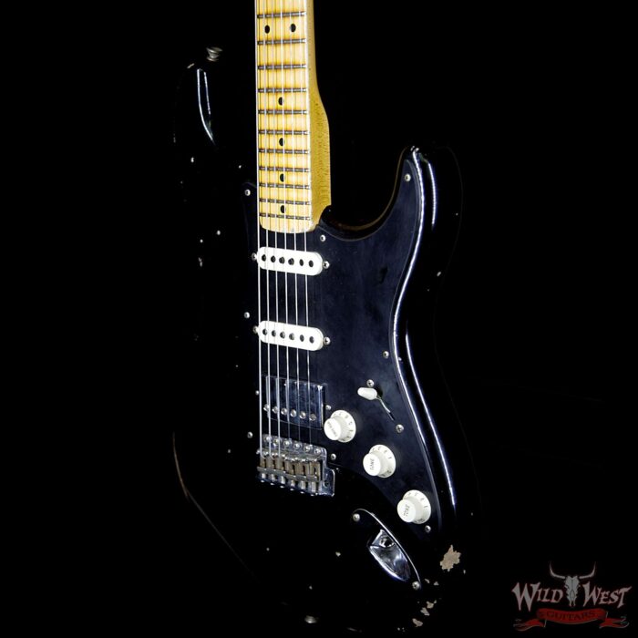 Fender Custom Shop 1958 Stratocaster Relic Maple Neck HSS EVH Pickup Black - Image 2