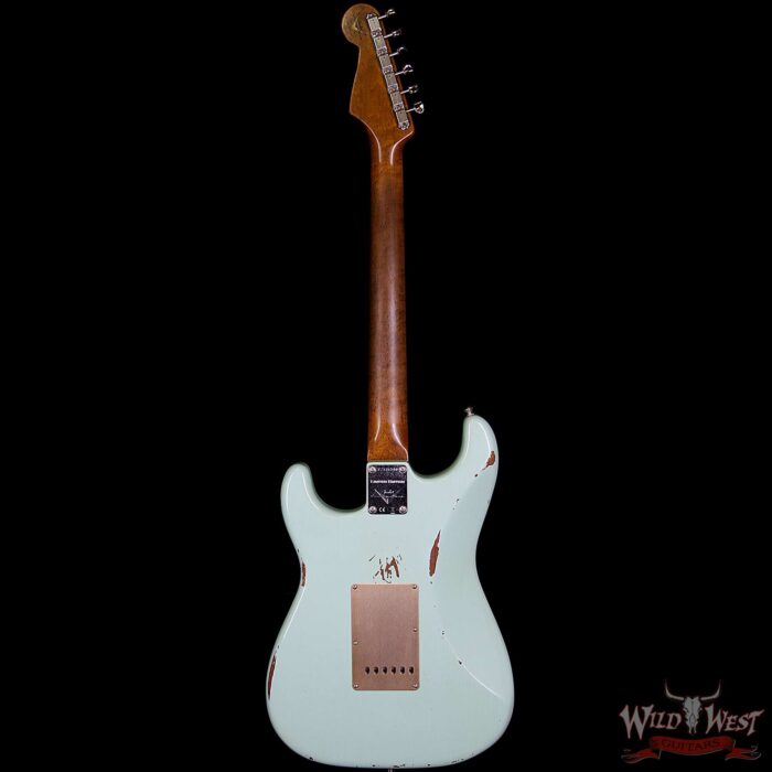 Fender Custom Shop 30th Anniversary LTD Roasted 1960 Stratocaster Relic Birdseye Neck Rosewood Board Aged Surf Green - Image 6