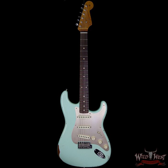 Fender Custom Shop 30th Anniversary LTD Roasted 1960 Stratocaster Relic Birdseye Neck Rosewood Board Aged Surf Green - Image 5