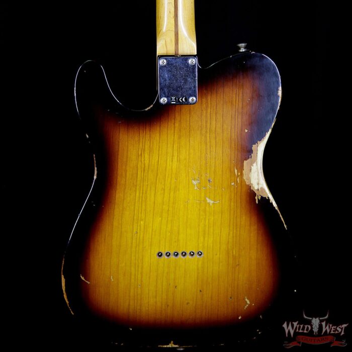 Fender Custom Shop 1952 Telecaster Relic Reissue 2 Tone Sunburst - Image 7