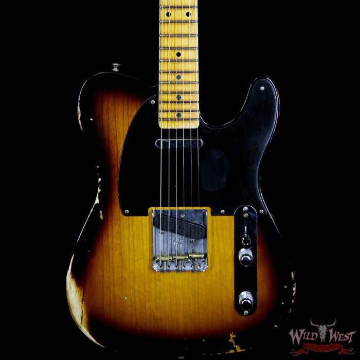 Fender Custom Shop 1952 Telecaster Relic Reissue 2 Tone Sunburst - Image 3
