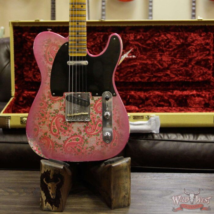 2018 Fender Custom Shop 1952 Telecaster Relic Maple Neck Black Pickguard Pink Paisley - Image 6