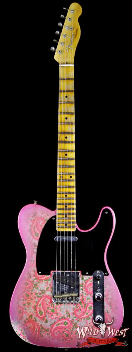2018 Fender Custom Shop 1952 Telecaster Relic Maple Neck Black Pickguard Pink Paisley