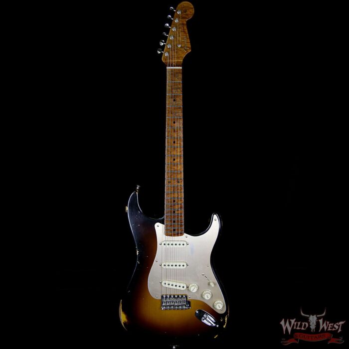 Fender Custom Shop Roasted 1956 Stratocaster Relic Birdeye Maple Neck 2 Tone Sunburst - Image 6