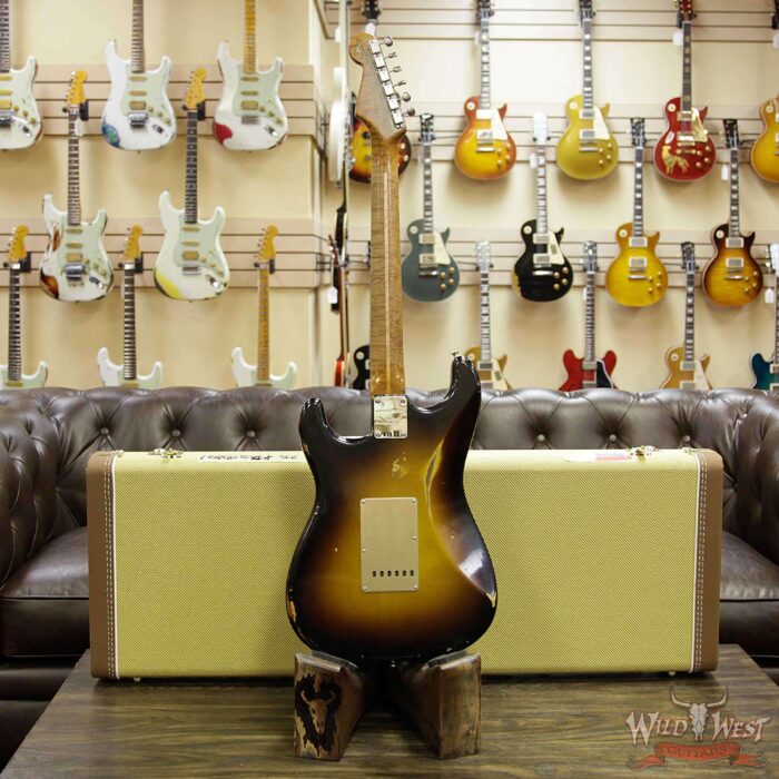Fender Custom Shop Roasted 1956 Stratocaster Relic Birdeye Maple Neck 2 Tone Sunburst - Image 16