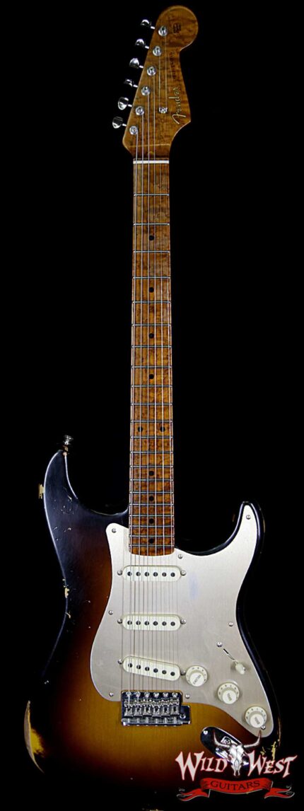 Fender Custom Shop Roasted 1956 Stratocaster Relic Birdeye Maple Neck 2 Tone Sunburst