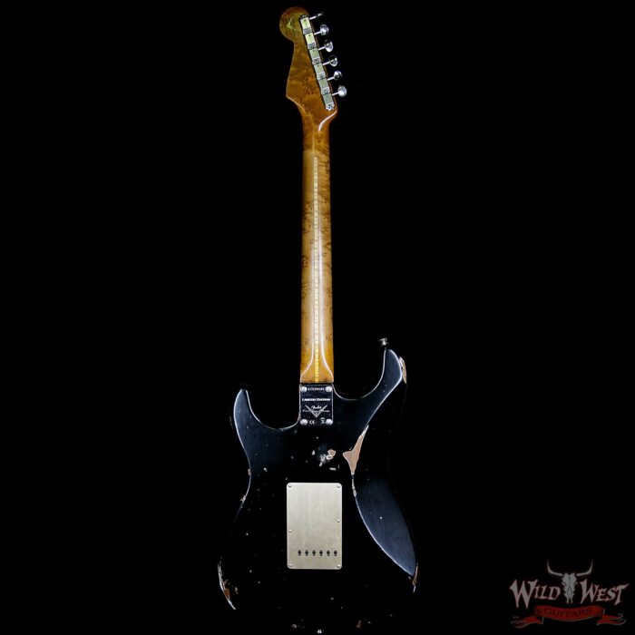 Fender Custom Shop 30th Anniversary LTD 1956 Stratocaster Relic Roasted Birdseye Neck & Fingerboard Aged Black - Image 7