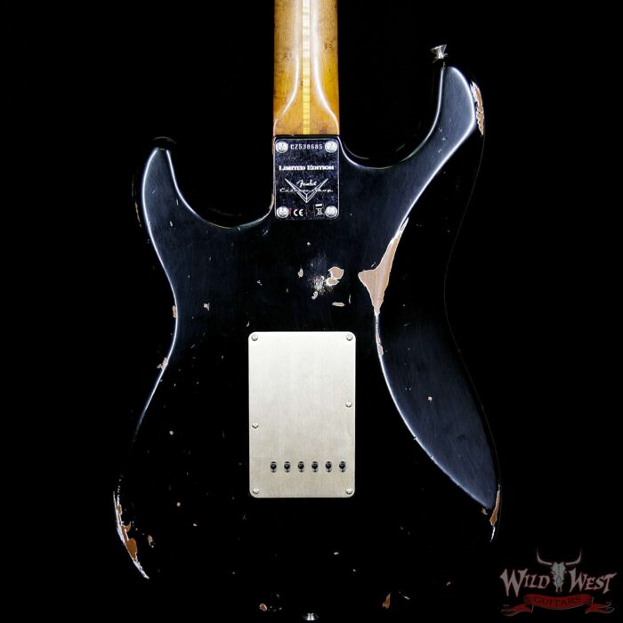Fender Custom Shop 30th Anniversary LTD 1956 Stratocaster Relic Roasted Birdseye Neck & Fingerboard Aged Black - Image 4