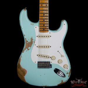 Fender Custom Shop 1957 Stratocaster Heavy Relic Maple Neck Surf Green - Image 3