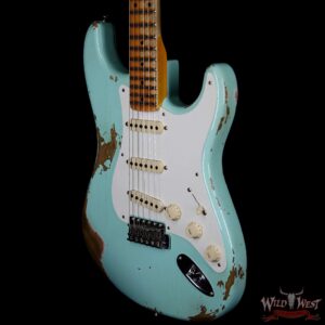 Fender Custom Shop 1957 Stratocaster Heavy Relic Maple Neck Surf Green - Image 2