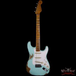 Fender Custom Shop 1957 Stratocaster Heavy Relic Maple Neck Surf Green - Image 5