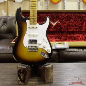 Fender Custom Shop 1958 Stratocaster HSS EVH Pickup Relic Maple Neck 2 Tone Sunburst - Image 4