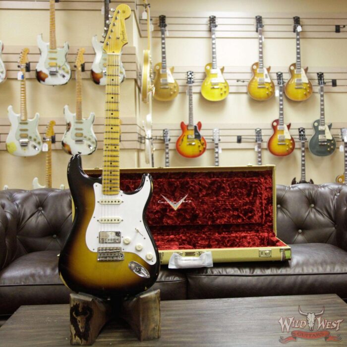 Fender Custom Shop 1958 Stratocaster HSS EVH Pickup Relic Maple Neck 2 Tone Sunburst - Image 5