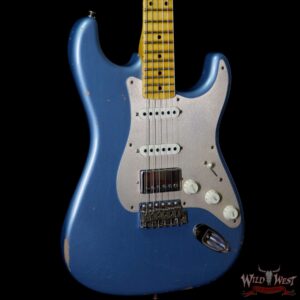 Fender Custom Shop 1958 Stratocaster Relic HSS EVH Bridge Pickup Maple Neck Blue Agave - Image 4