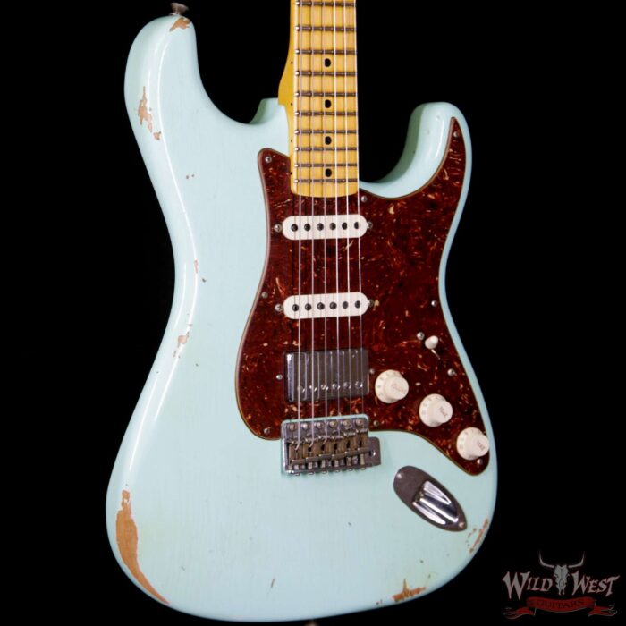 2018 Fender Custom Shop 1958 Stratocaster HSS EVH Pickup Relic Maple Neck Surf Green - Image 4