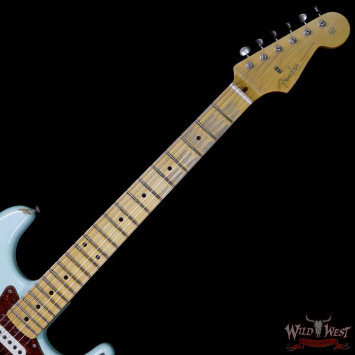 2018 Fender Custom Shop 1958 Stratocaster HSS EVH Pickup Relic Maple Neck Surf Green - Image 8