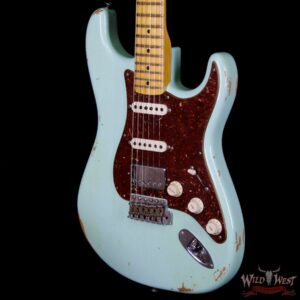 2018 Fender Custom Shop 1958 Stratocaster HSS EVH Pickup Relic Maple Neck Surf Green - Image 2