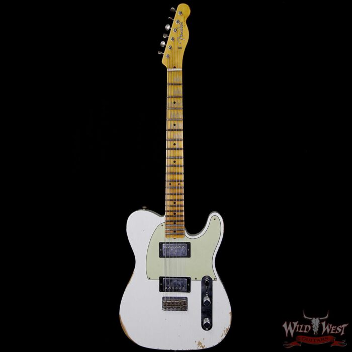 Fender Custom Shop 1958 Telecaster Custom Relic HH EVH Pickups Olympic White - Image 5