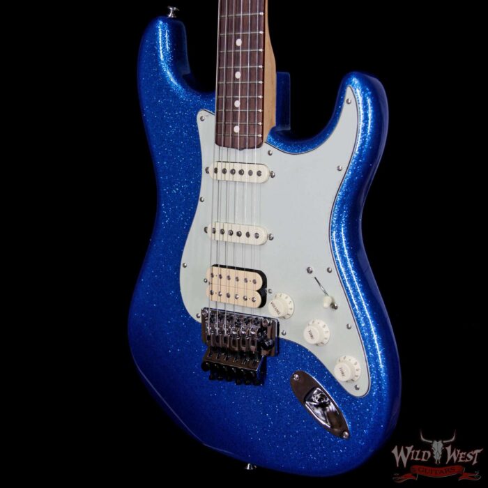 2017 Fender Custom Shop 1960 Stratocaster NOS Floyd Rose HSS Rosewood Fretboard Blue Sparkle - Image 2
