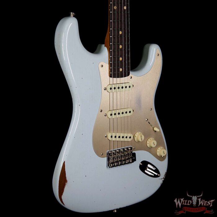 Fender Custom Shop 1960 Roasted Stratocaster Relic AAA Rosewood Fingerboard Faded Sonic Blue - Image 4