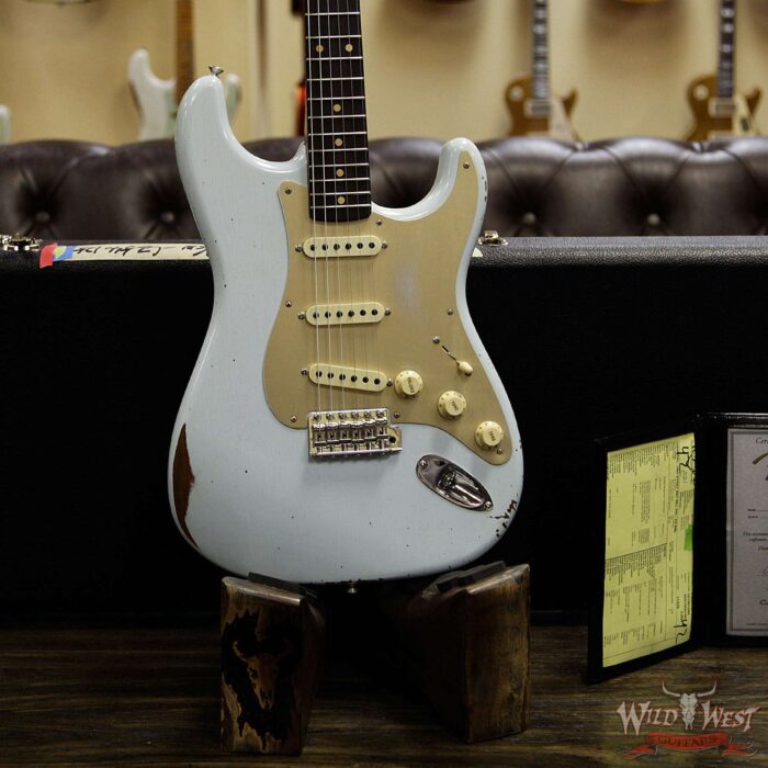 Fender Custom Shop 1960 Roasted Stratocaster Relic AAA Rosewood Fingerboard Faded Sonic Blue - Image 13