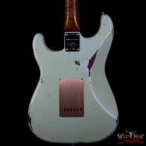 Fender Custom Shop 30th Anniversary 1960 Stratocaster Relic Roasted Birdseye Neck Rosewood Board Aged Surf Green - Image 4