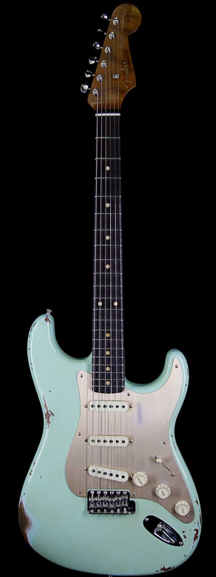 Fender Custom Shop 30th Anniversary 1960 Stratocaster Relic Roasted Birdseye Neck Rosewood Board Aged Surf Green