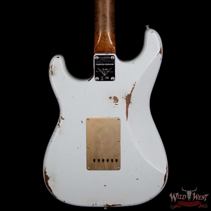 Fender Custom Shop 30th Anniversary LTD 1960 Stratocaster Relic Roasted Birdseye Neck Rosewood Board Faded Sonic Blue - Image 4
