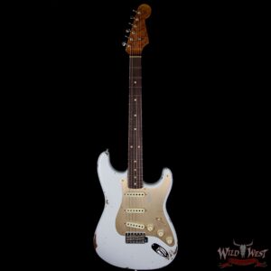 Fender Custom Shop 30th Anniversary LTD 1960 Stratocaster Relic Roasted Birdseye Neck Rosewood Board Faded Sonic Blue - Image 5