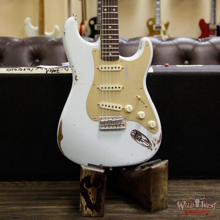 Fender Custom Shop 30th Anniversary LTD 1960 Stratocaster Relic Roasted Birdseye Neck Rosewood Board Faded Sonic Blue - Image 10