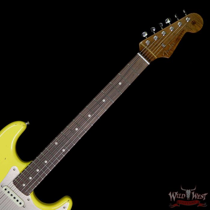 Fender Custom Shop 30th Anniversary LTD Roasted 1960 Stratocaster Relic Birdseye Neck Rosewood Board Aged Graffiti Yellow - Image 9