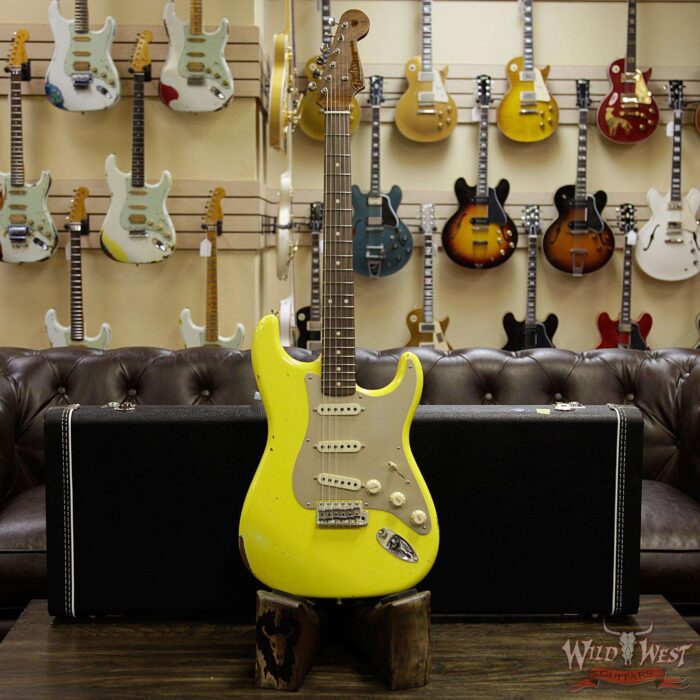 Fender Custom Shop 30th Anniversary LTD Roasted 1960 Stratocaster Relic Birdseye Neck Rosewood Board Aged Graffiti Yellow - Image 12