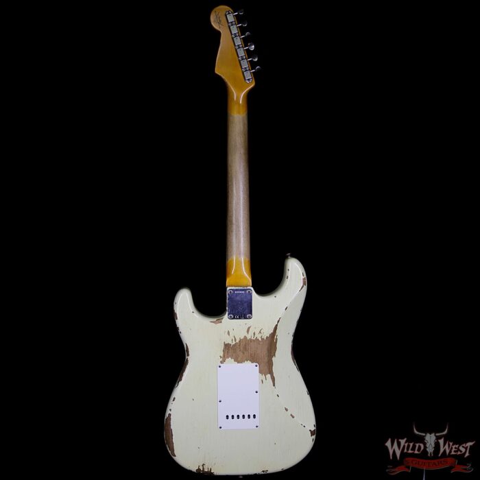Fender Custom Shop 1961 Stratocaster Heavy Relic Slab Rosewood Fingerboard Vintage White - Image 7