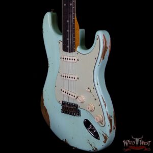 Fender Custom Shop 1961 Stratocaster Heavy Relic Slab Rosewood Fingerboard Surf Green - Image 2