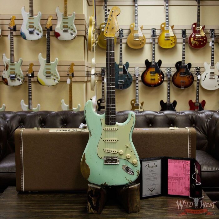 Fender Custom Shop 1961 Stratocaster Heavy Relic Slab Rosewood Fingerboard Surf Green - Image 12