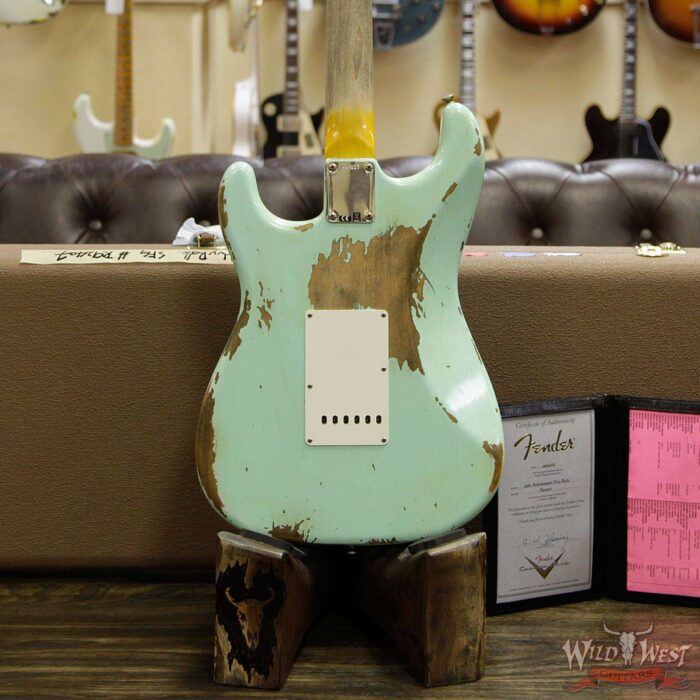 Fender Custom Shop 1961 Stratocaster Heavy Relic Slab Rosewood Fingerboard Surf Green - Image 15
