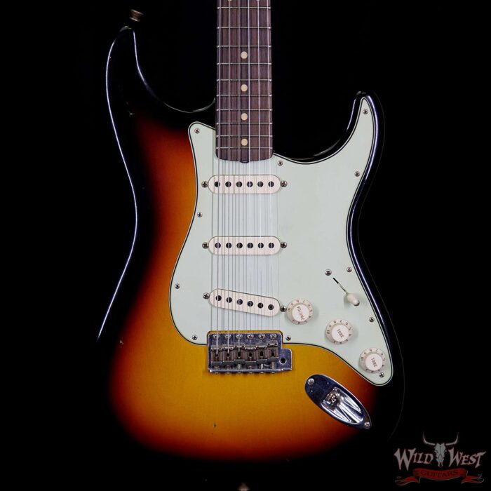 Fender Custom Shop 1961 Stratocaster Journeyman Relic with Dirty Neck Rosewood Fingerboard 3 Tone Sunburst - Image 3