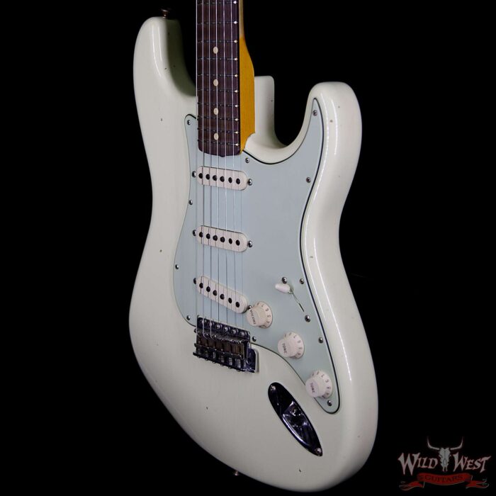 Fender Custom Shop 1961 Stratocaster Journeyman Relic with Dirty Neck Slab Rosewood Board Vintage White - Image 2